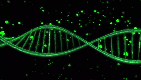 Fondo-Del-Día-De-San-Patricio---El-Adn-Irlandés-Se-Forma-A-Medida-Que-Los-Tréboles-Flotan-En-El-Espacio---Agregue-Su-Propio-Saludo-Inteligente