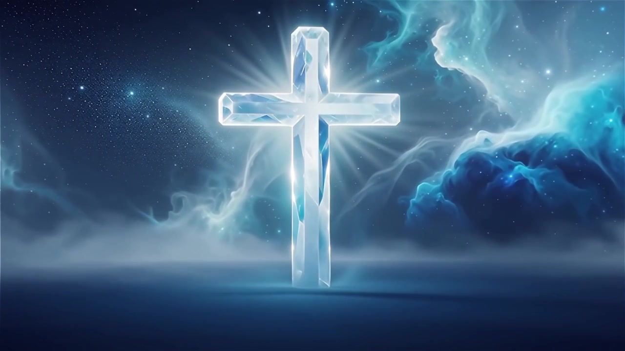 Christian Cross Heavenly Light Worship Background