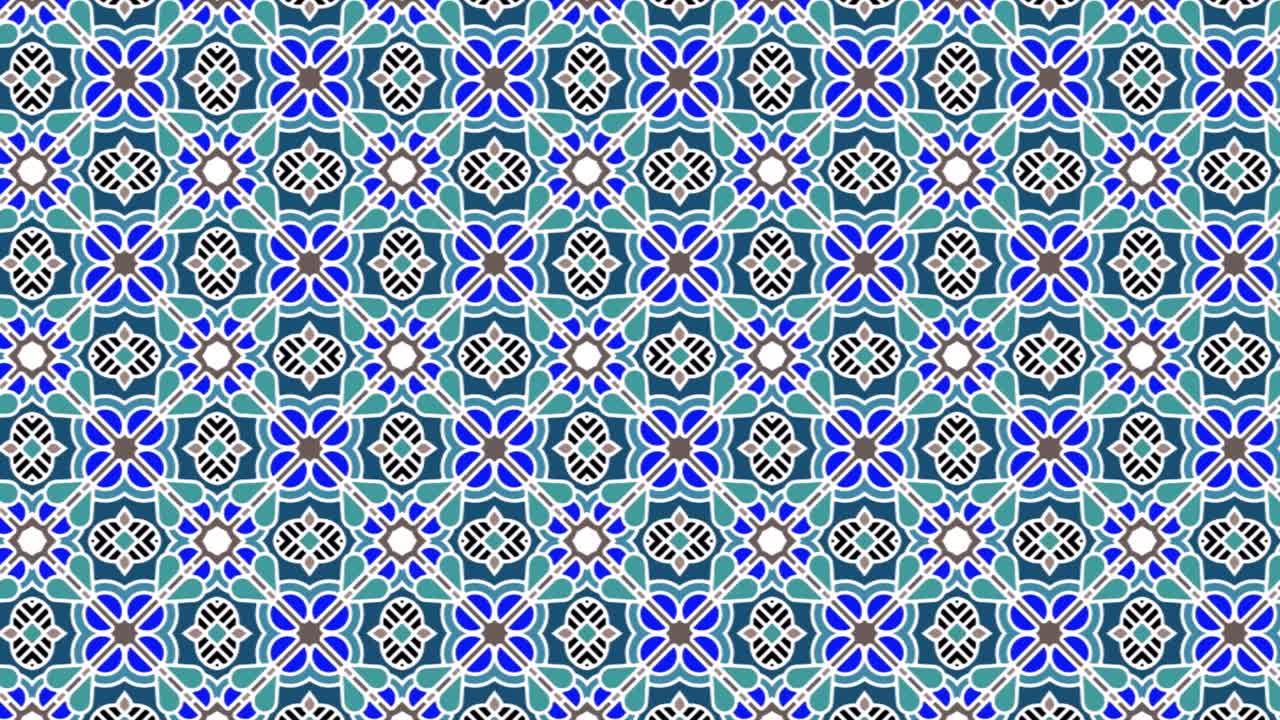 Abstract, background animation, scrolling right, green and blue, white