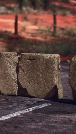 road barrier in a rural landscape