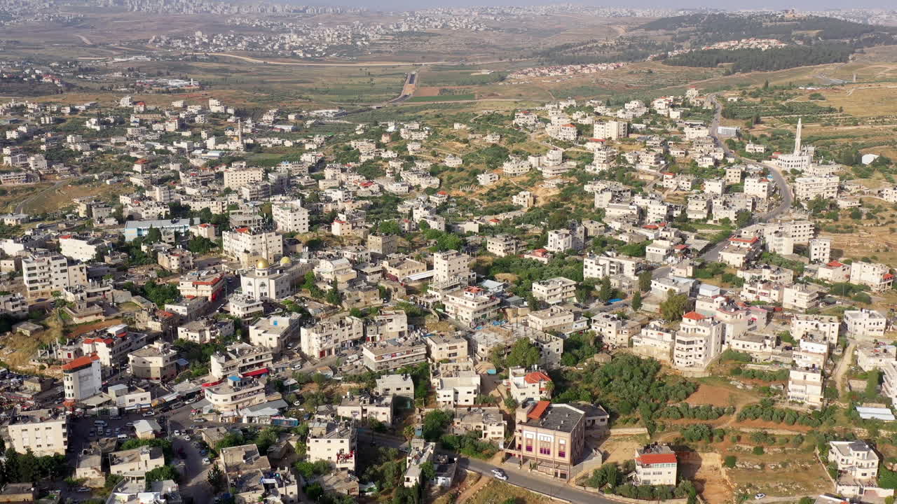 Filistin şehri Biddu, Kudüs yakınlarında havadan görünümü