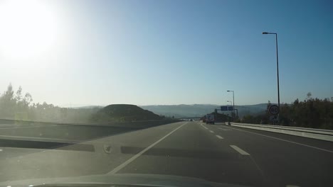 highway dashcam view sped up car ride