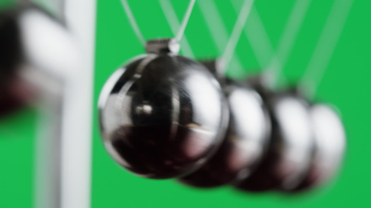 Newton's Cradle on Green Screen
