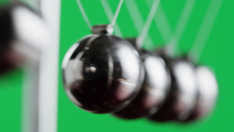 newton's cradle on green screen