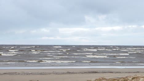 stormy beach scene