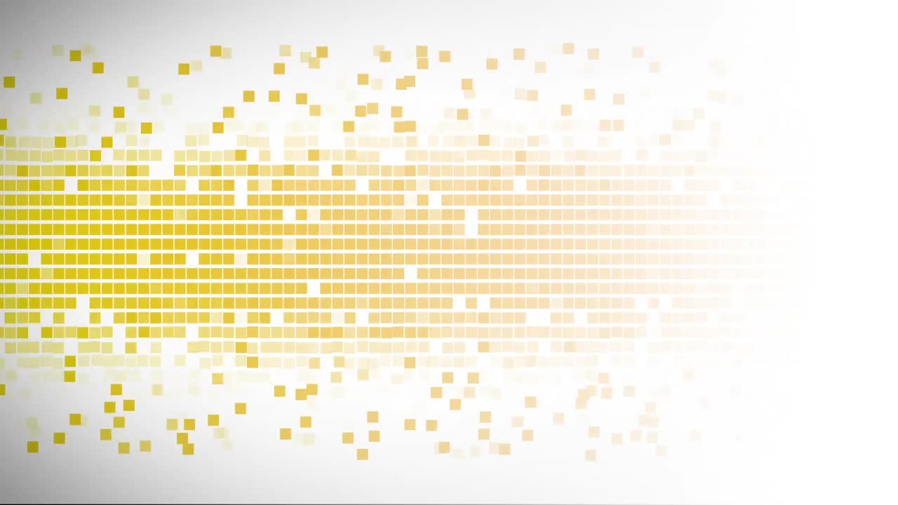Animation of golden squares over white background