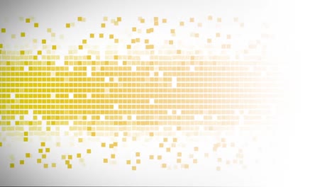 animation of golden squares over white background