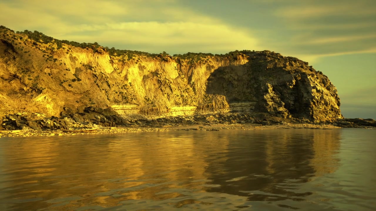 Nærbillede af sedimentære lag og mineralteksturer tydeligt vist