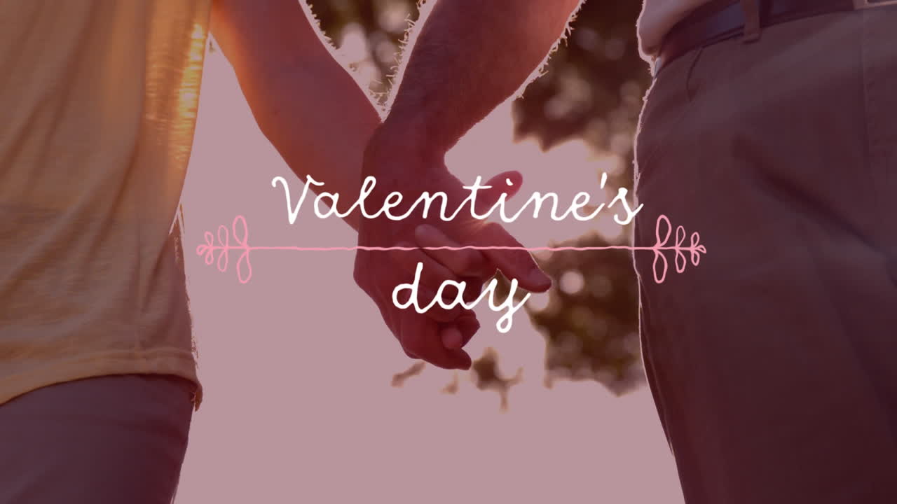 Animation of valentines day with a couple in love in black background