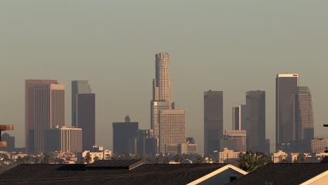 Panorama-or-longshot-of-downtown-Los-Angeles-in-the-evening,-California,-USA-1