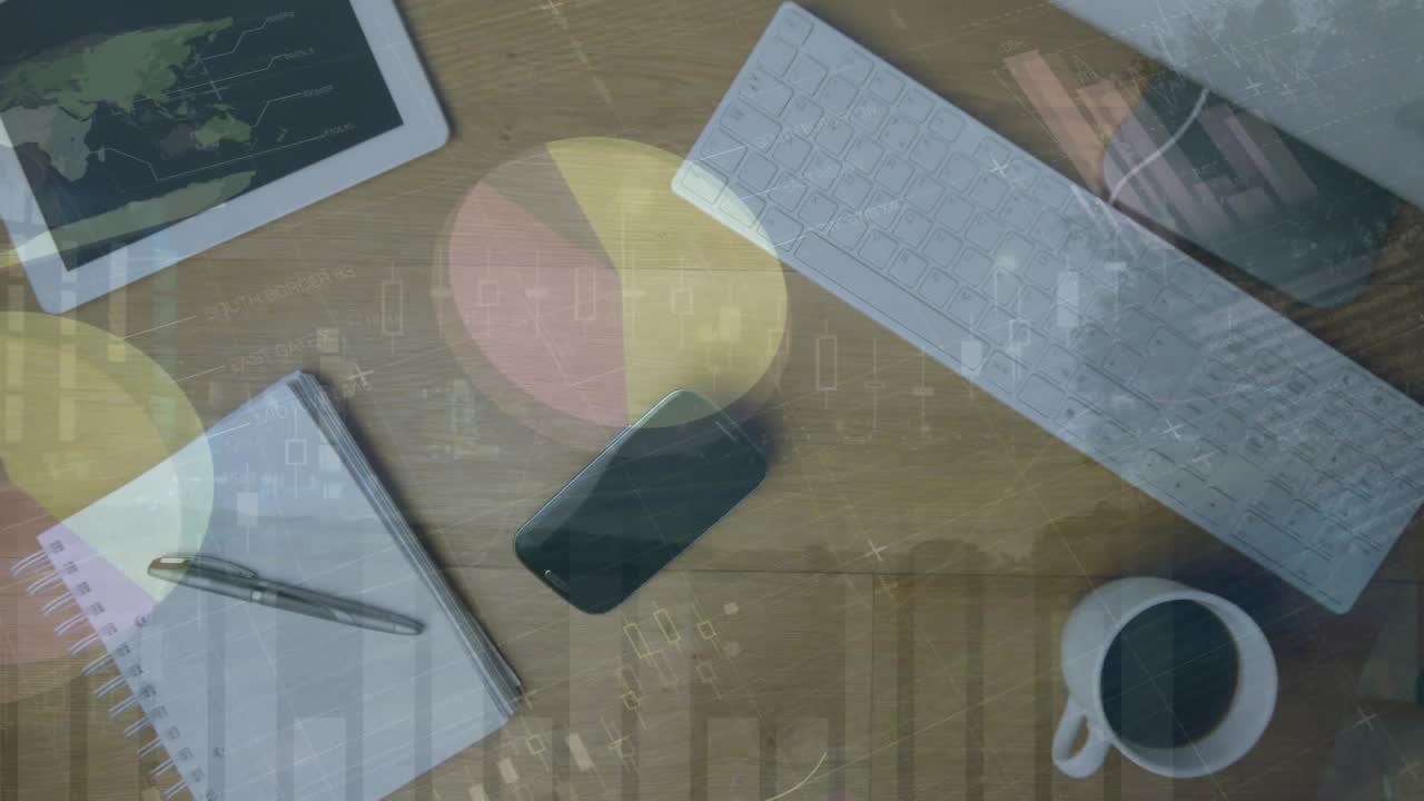 Animation of statistics and data processing over electronic devices