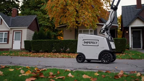 autonomous delivery robot in residential area