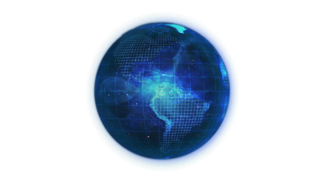 planeta azul animado globo en movimiento