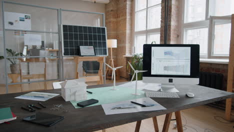 office workplace of renewable energy engineer