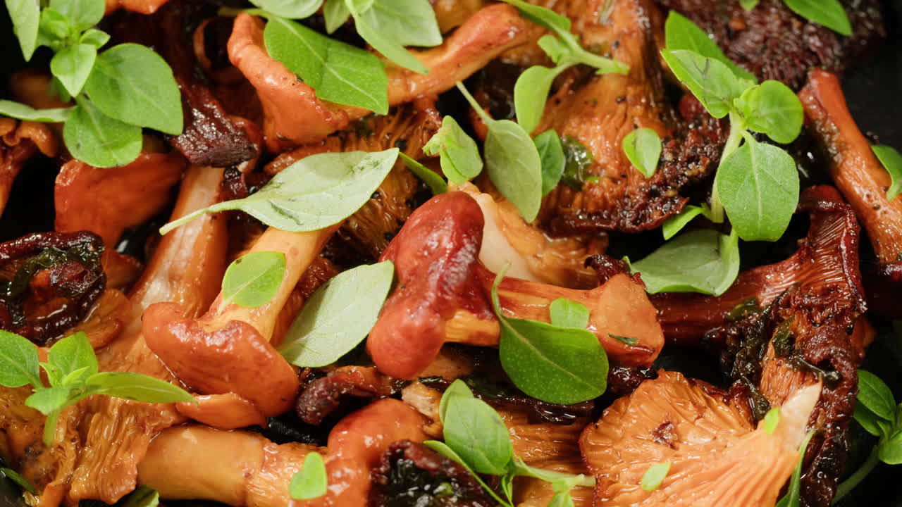 Roasted Chanterelle Mushrooms with Basil