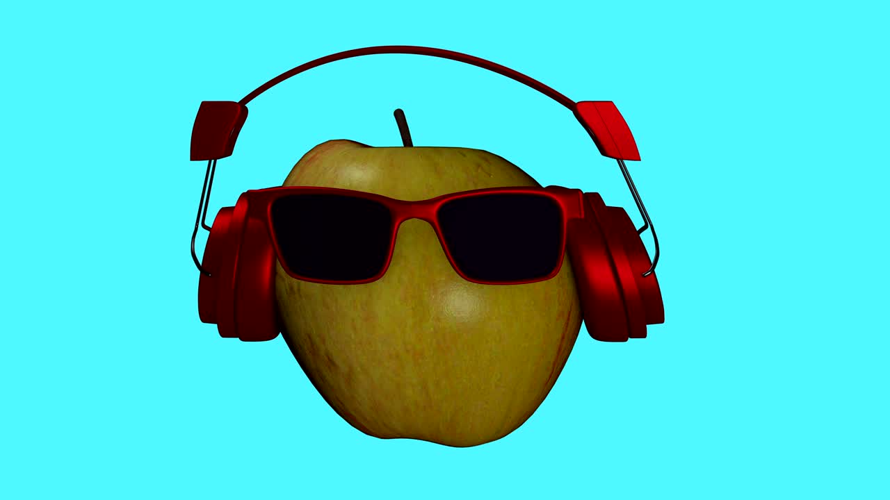 멋진 사과들의 3d 애니메이션, 루프