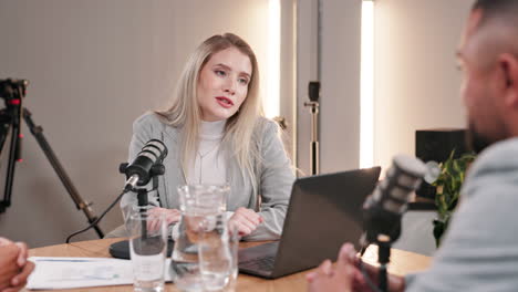 podcast interview with woman