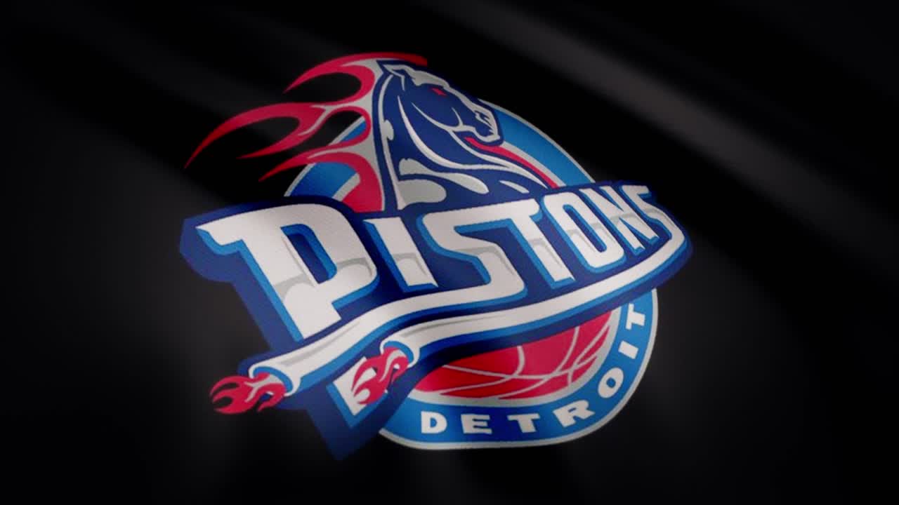 Detroit Pistons Logo on Flag