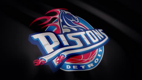detroit pistons logo op de vlag
