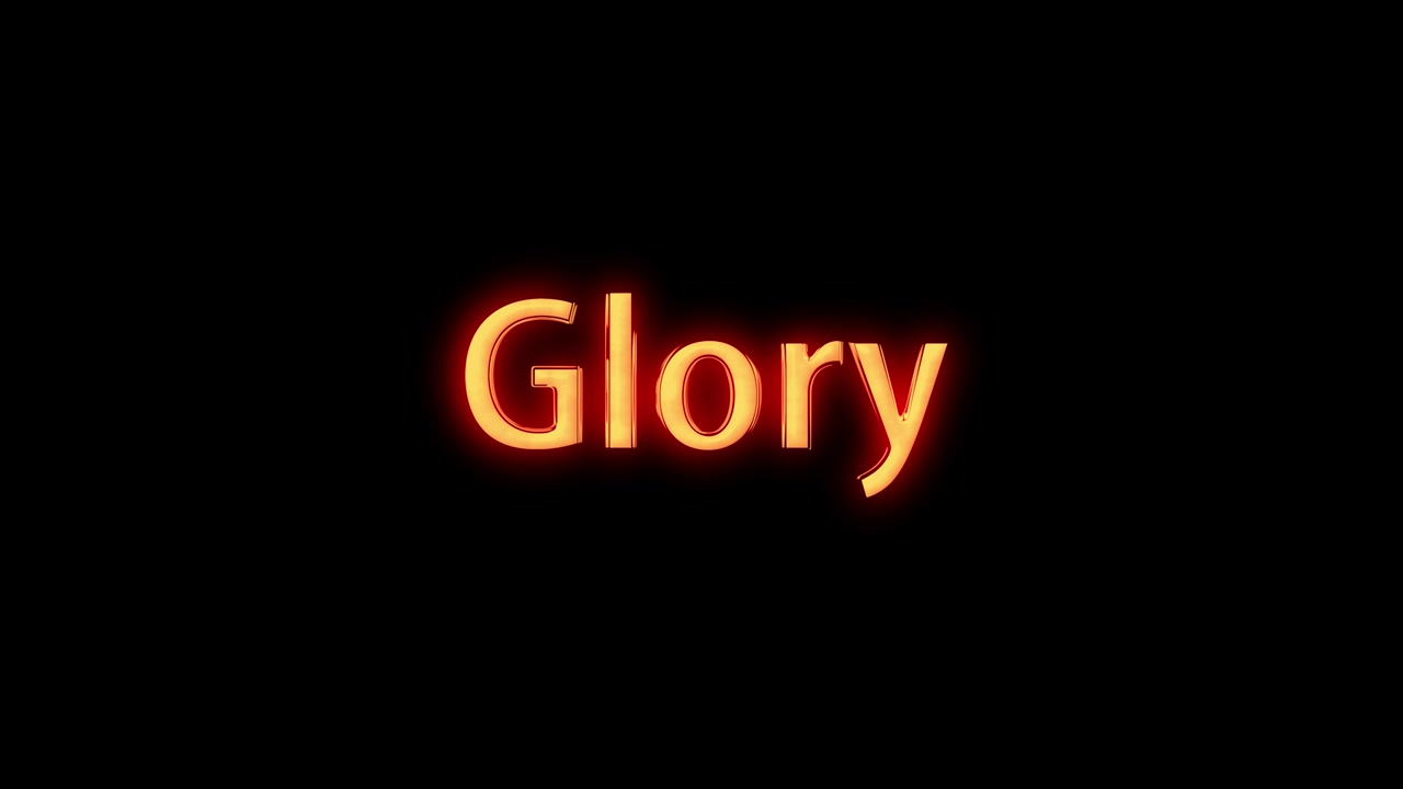 Animazione del testo "Gloria" in motion graphics