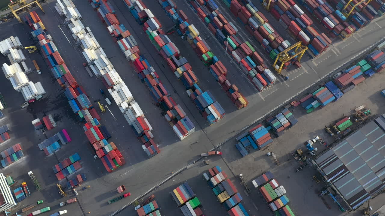 Shipping cargo containers in port in Vietnam