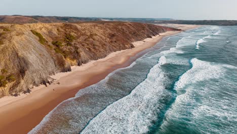 stunning aerial view of portugal's rugged coastline and sandy shores