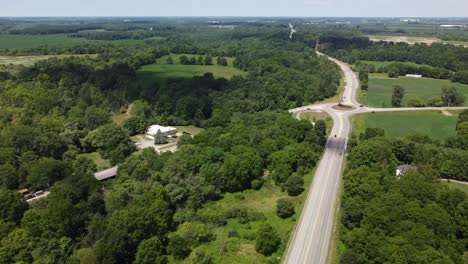 a rural road outside of st. thomas ontario canada shot on drone