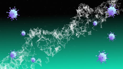 animación de las células del virus sobre la hebra de adn
