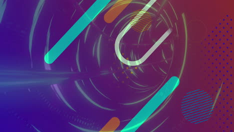 animación de líneas sobre túnel digital