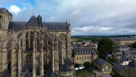 gothic cathedral of saint julian at le mans in france