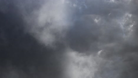 thunderstorms and lightning strikes within the clouds