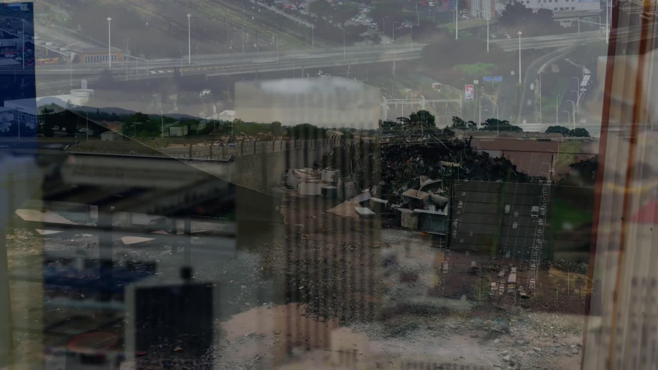 쓰레기 매장 위의 데이터 처리의 애니메이션