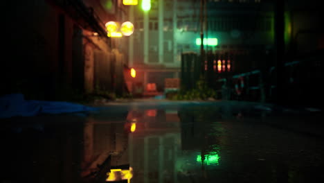 night alley reflection