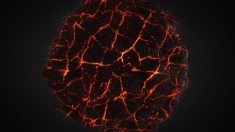 orbe de lava en 3d abstracto sobre un fondo oscuro