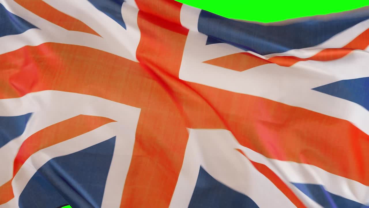 Bandiera nazionale del Regno Unito mossa dal vento