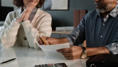 business meeting and document review