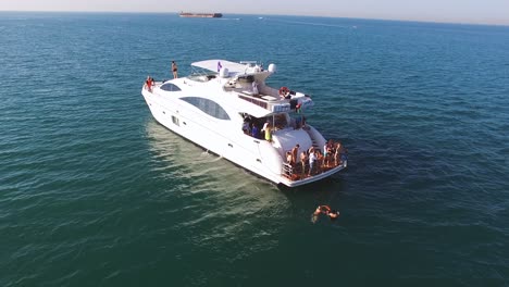 luxury yacht party at sea