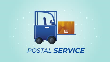 postal service lettering with forklift