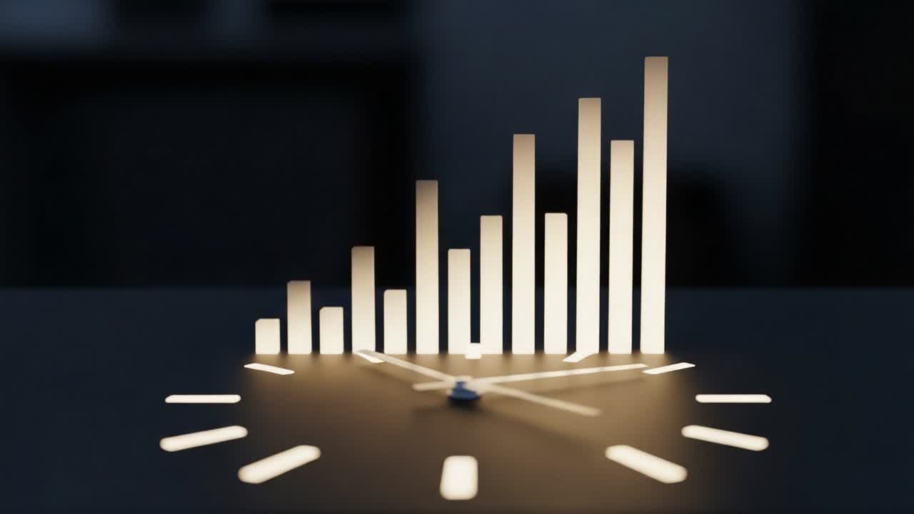 Innovative Artistic Clock Display with Dynamic Light Bars Representing Time Progression and Visual Rhythm