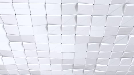 superficie simple de baja poli 3d como fondo fractal. fondo de baja poli geométrico suave de polígonos grises blancos puros. fondo de bucle sin costuras de 4k full hd con espacio de copia