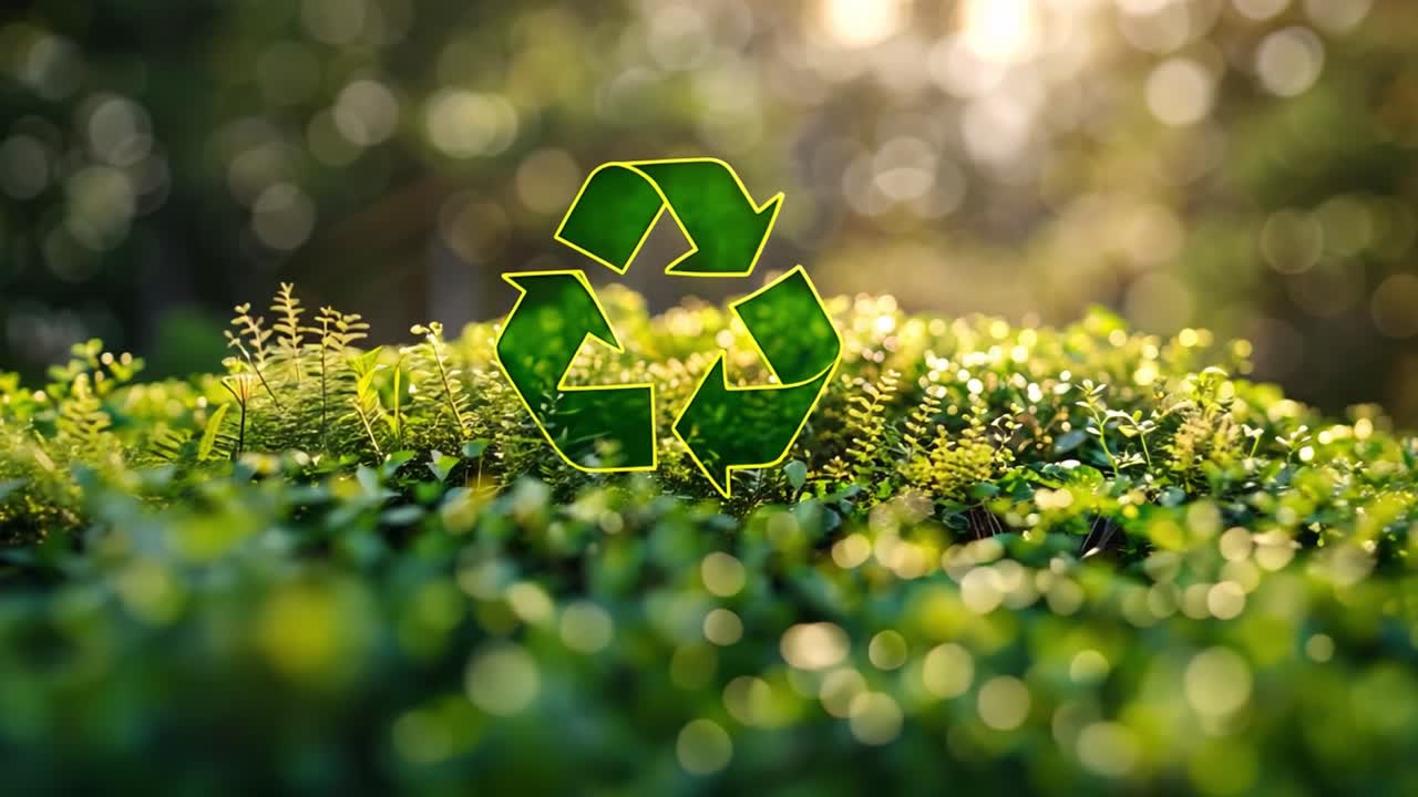 Green Recycling Symbol Amidst Lush Nature