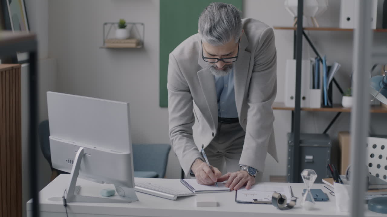 Businessman Working at a Desk