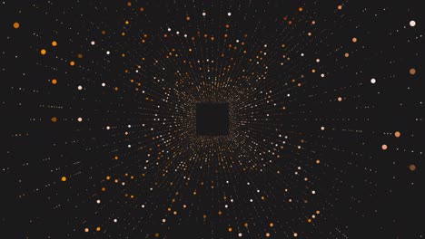 vertigo square with gold lines and dots