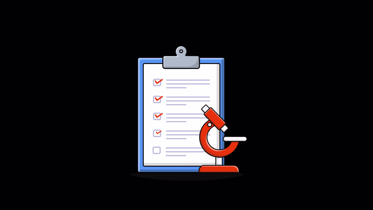 Animated Checklist with Microscope for Analysis and Completion