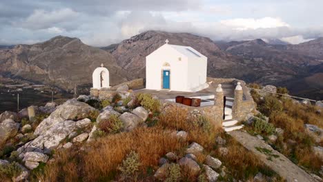 greek orthodox church on a mountain top