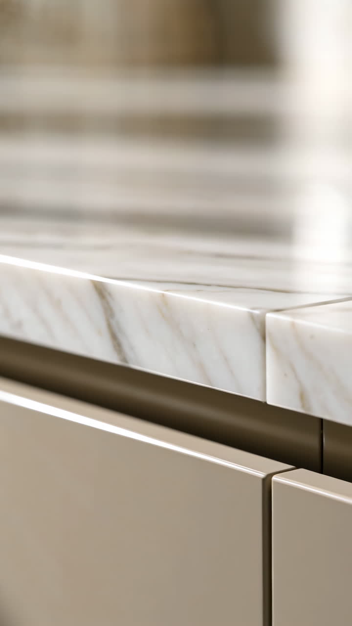Modern Marble Countertop and Cabinetry Close-Up