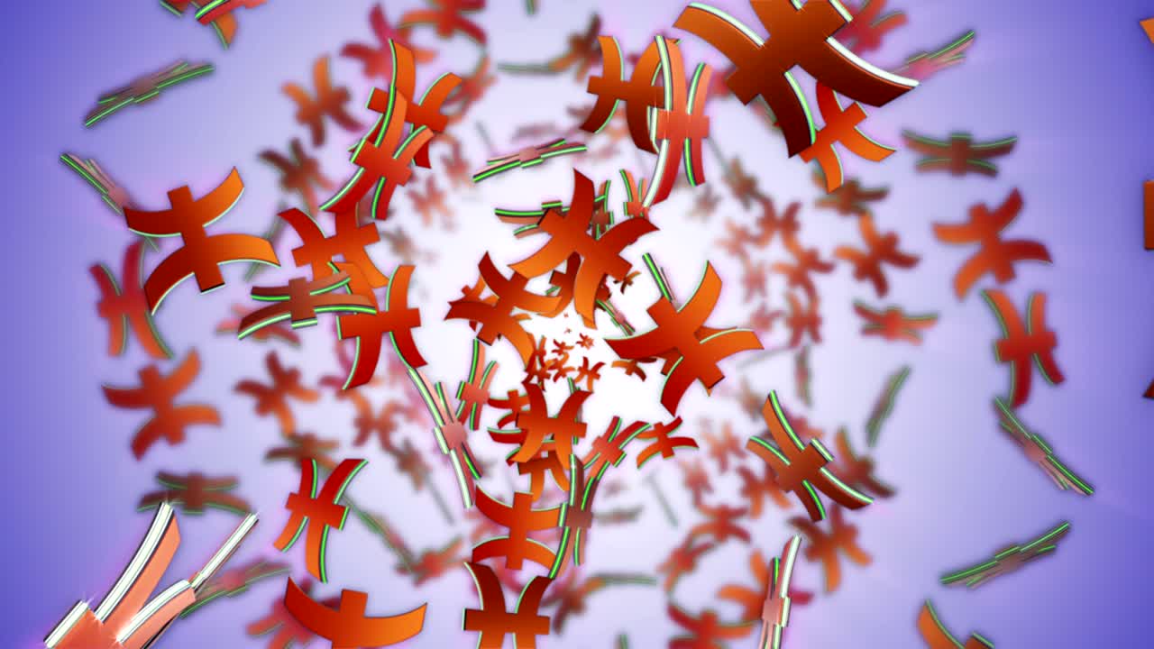 los signos del zodiaco en caída, el horóscopo, el fondo, con el canal alfa, el bucle