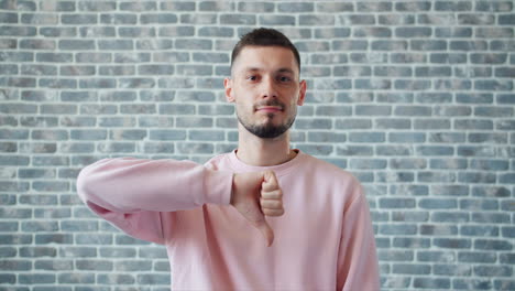 man showing disapproval