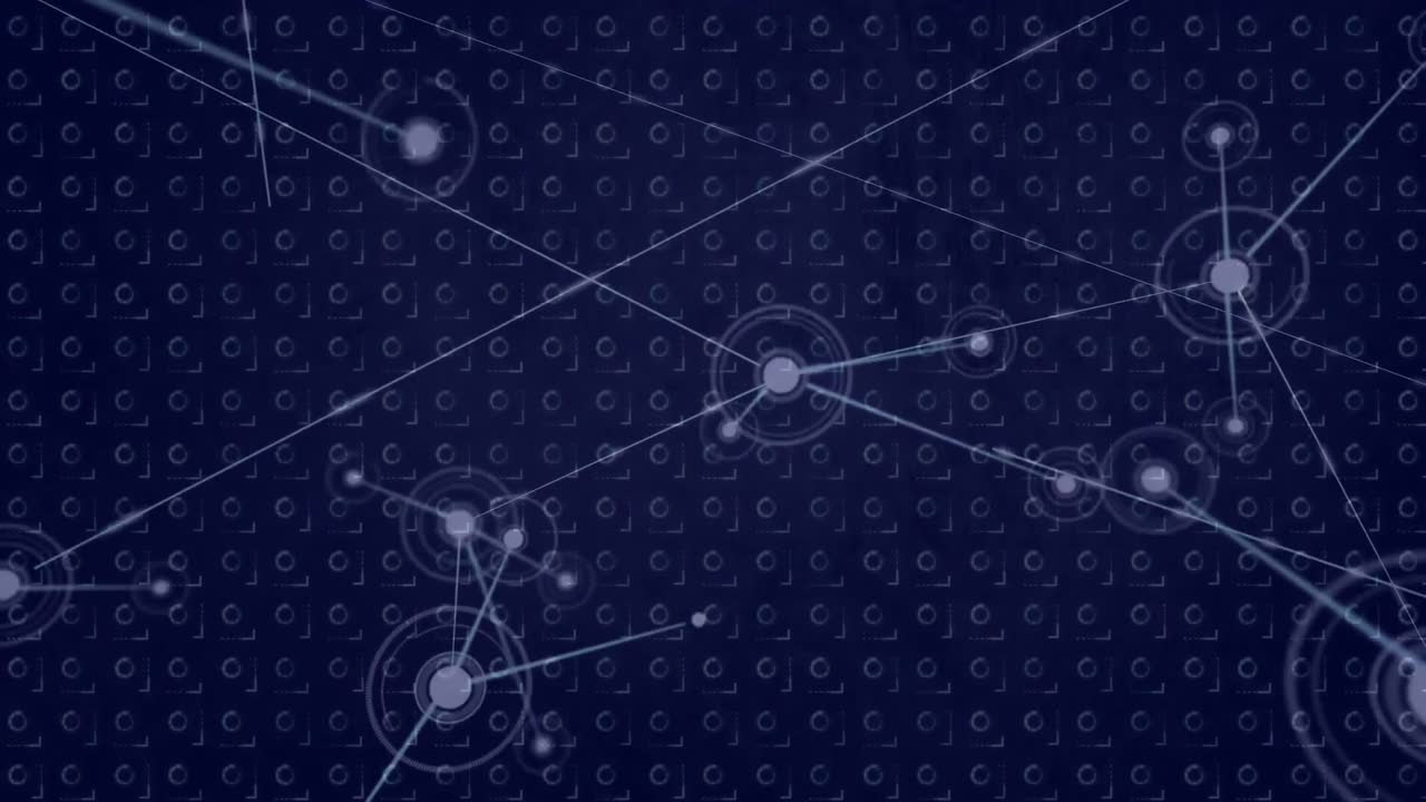 animación de la red de conexiones con iconos sobre la red de conexiones red y cadena de adn