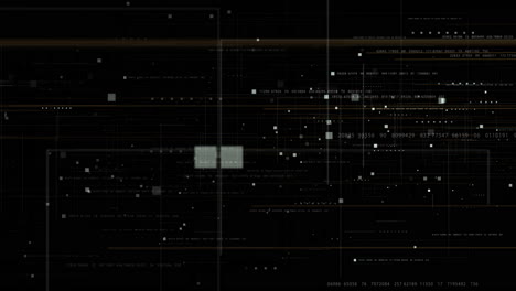 futuristic abstract de-focus flowing data matrix, meta, metaverse, telemetry and encrypt numbers display with particles simulation in cyber space environment for head up display loop background